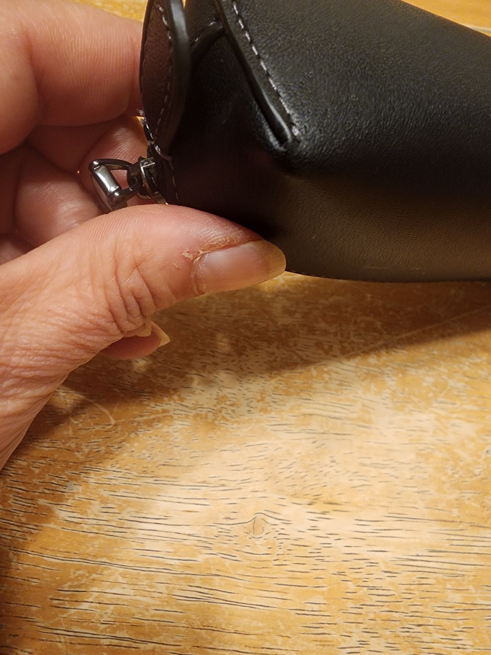 Coach Leather Pencil Case in black featuring a smooth leather finish - Picture 8 of 15